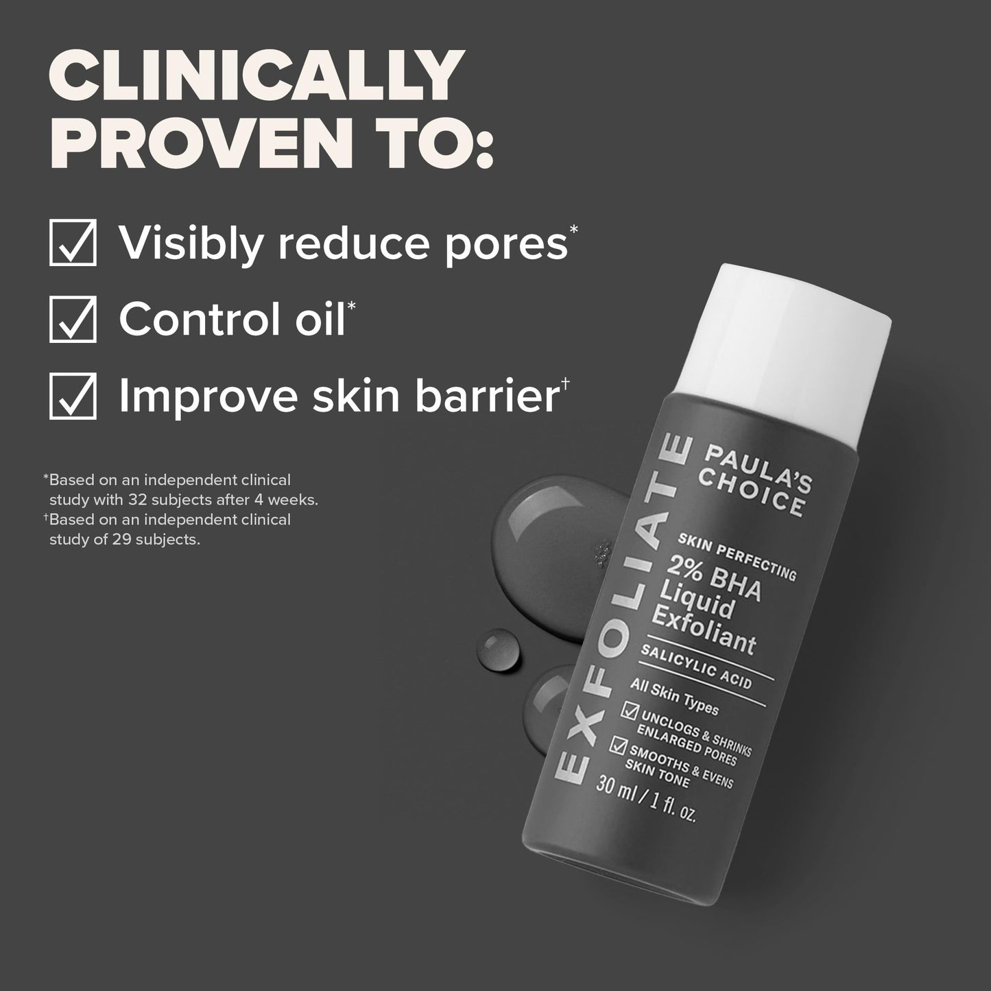 Paulas Choice--SKIN PERFECTING 2% BHA Liquid Salicylic Acid Exfoliant--Facial Exfoliant for Blackheads, Enlarged Pores, Wrinkles & Fine Lines, 4 oz Bottle