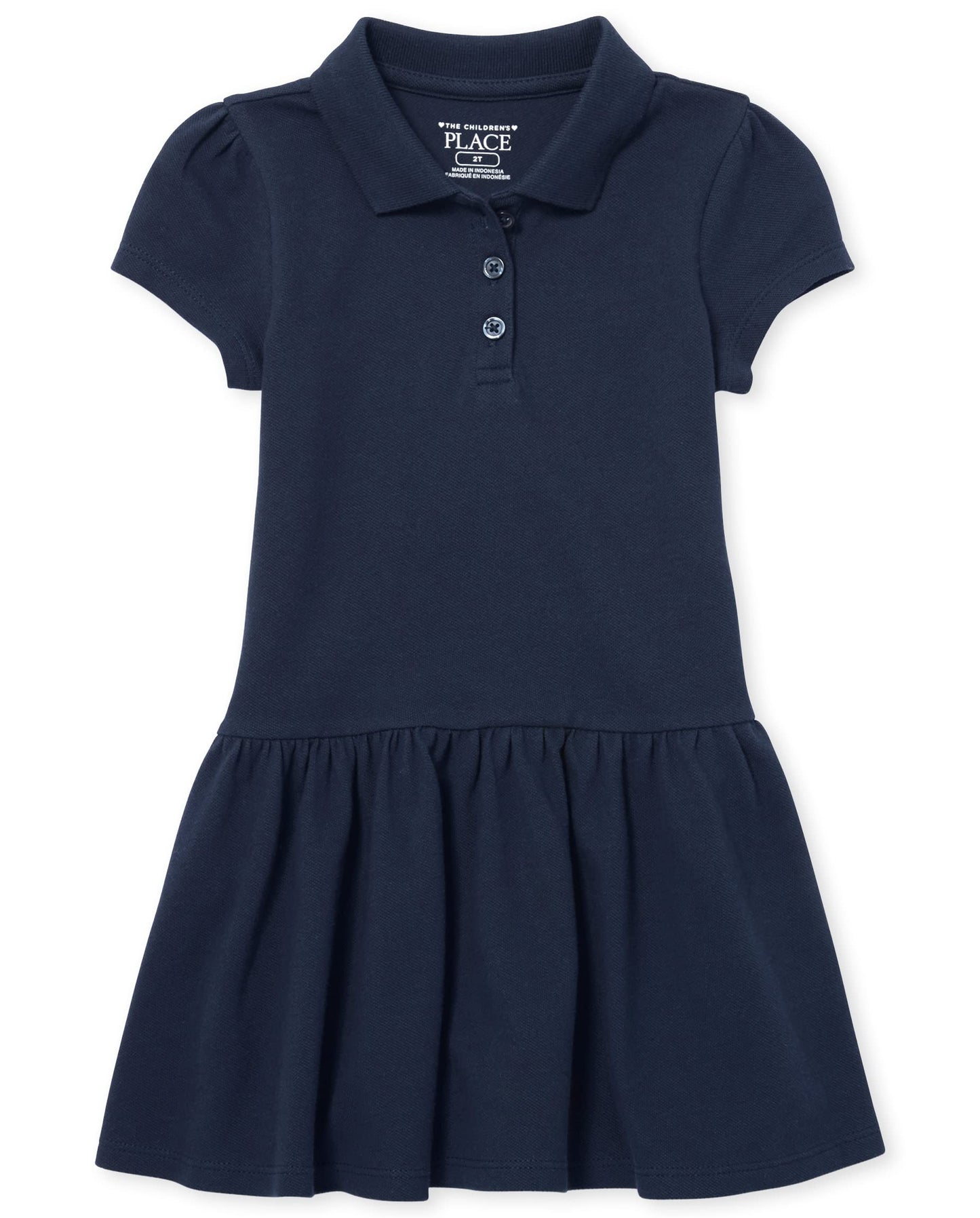 The Children's Place baby girls Short Sleeve Polo School Uniform Dress, Tidal, 5T US