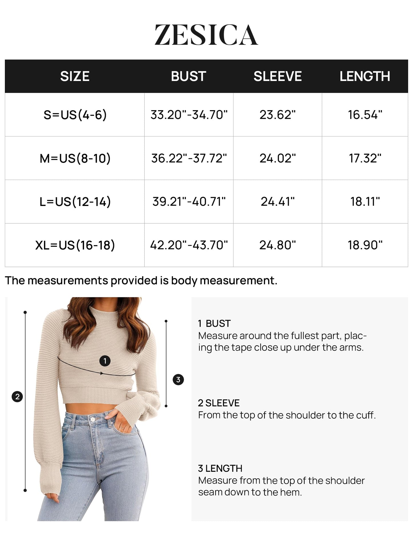 ZESICA Women's Fall Mock Neck Cropped Sweater 2024 Long Sleeve Soft Ribbed Knit Pullover Jumper Tops,Sand,Medium