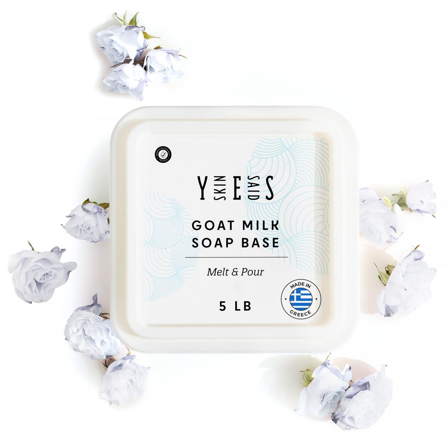 Skin Said Yes 5Lb Goats Milk Soap Base - SLS/SLES free, No Palm Oil, Organic Soap Base, Bulk Goat Milk Melt and Pour Soap Base, Natural Soap Base for Soap Making Organic, Soap Making Supplies