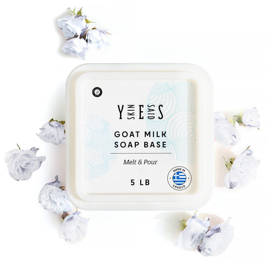 Skin Said Yes 5Lb Goats Milk Soap Base - SLS/SLES free, No Palm Oil, Organic Soap Base, Bulk Goat Milk Melt and Pour Soap Base, Natural Soap Base for Soap Making Organic, Soap Making Supplies