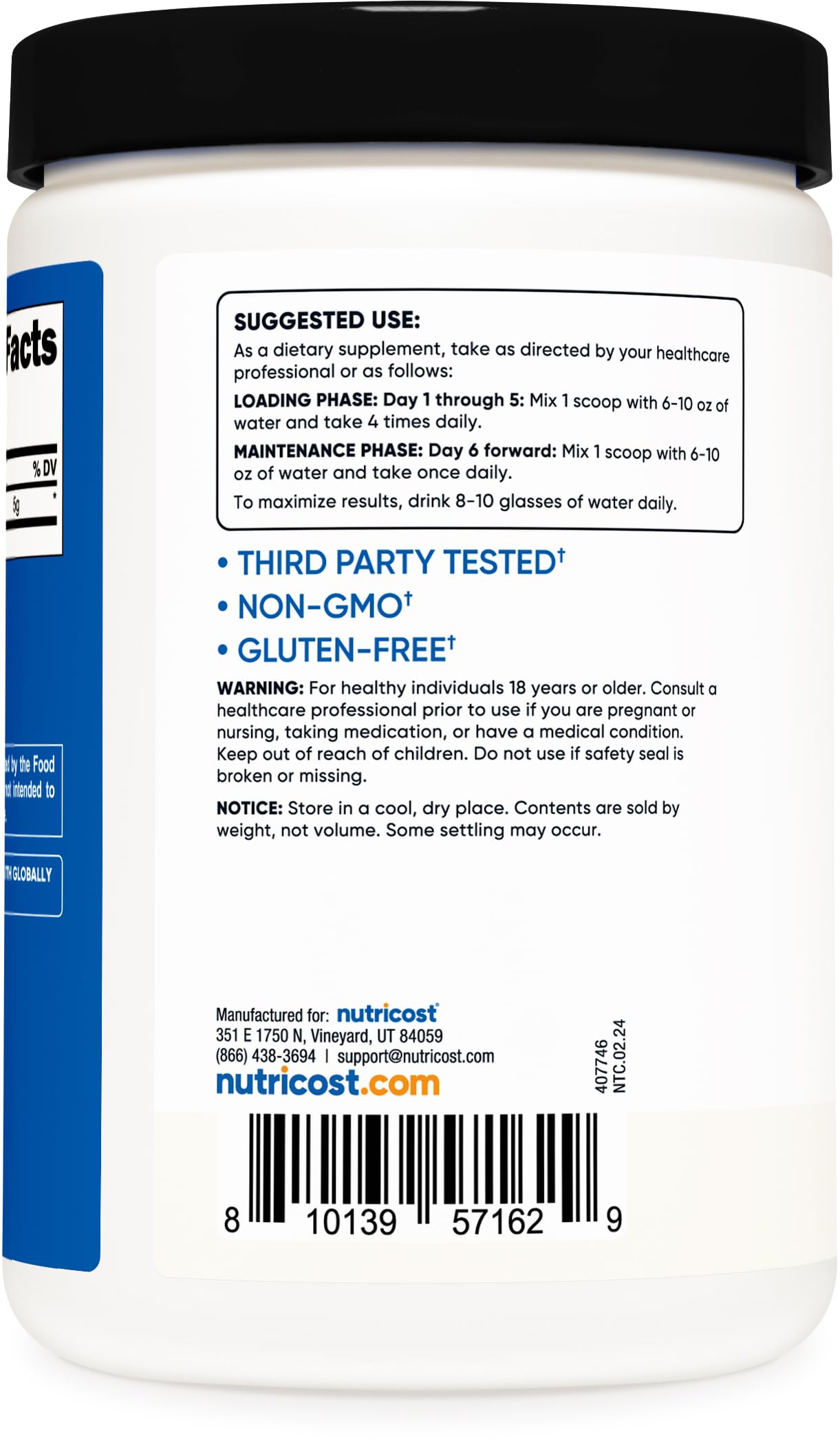 Nutricost Creatine Monohydrate Micronized Powder 500G, 5000mg Per Serv (5g) - Micronized Creatine Monohydrate, 100 Servings, 17.637 Ounes