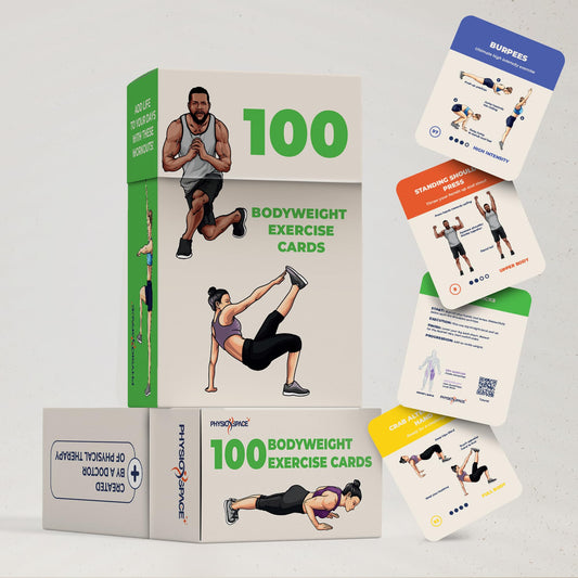 Best 100+ Bodyweight Exercise Cards Perfect at Home Workout- PhysioSpace - for All Fitness Levels - Full Body Workout from Ab Workout to Chair Exercises for Seniors - Improve YOUR Routine