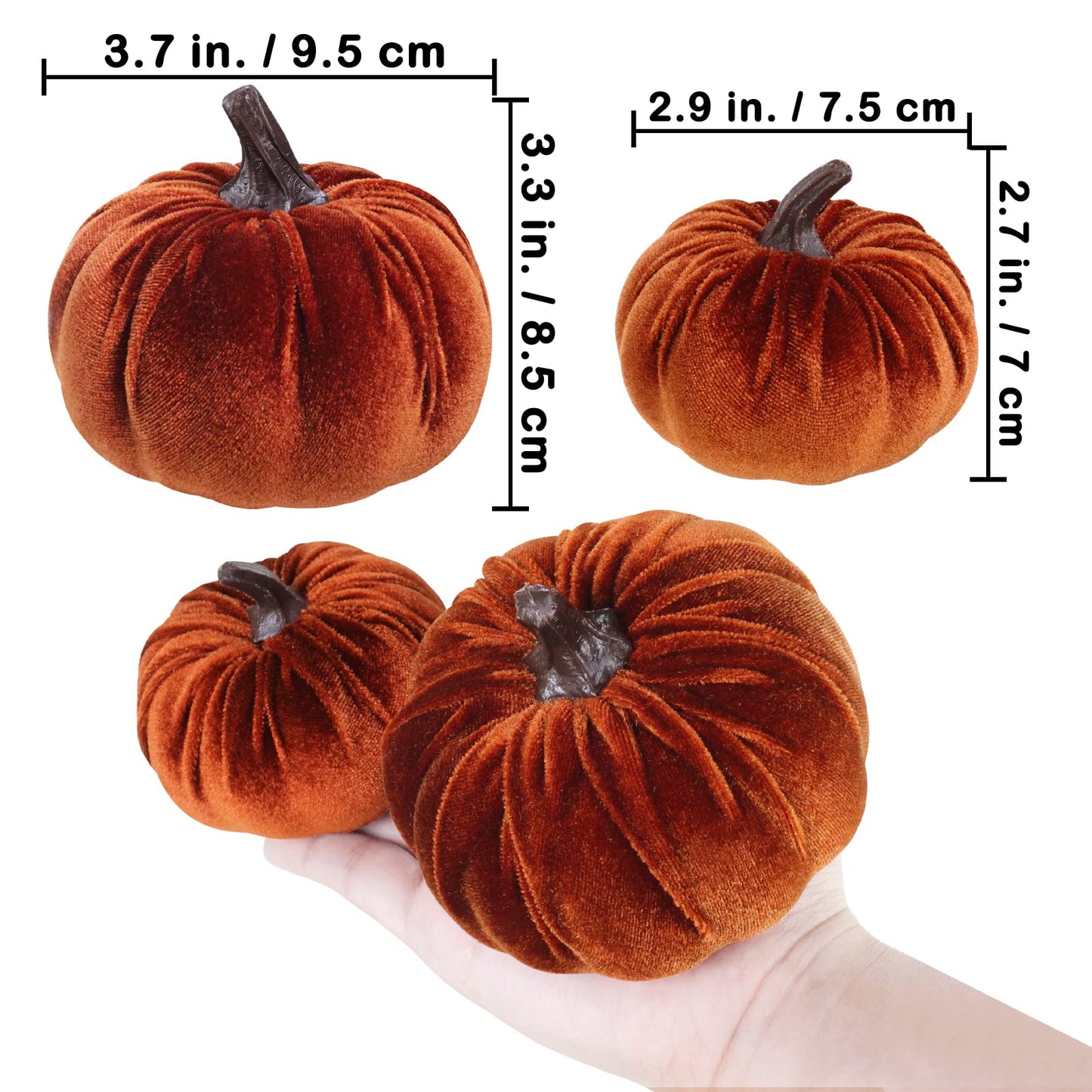 Winlyn 16 Pcs Assorted Small Faux Rustic Harvest Velvet Pumpkins Decorative Rust Orange Gold Olive Gray Fabric Pumpkins Foam Pumpkins Farmhouse Fall Thanksgiving Halloween Table Centerpiece Decor