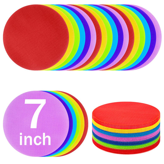 7 Inch Carpet Spots Markers Carpet Circles Carpet Markers for Kids Classroom Social Distancing, IKAYAS 30Pcs Removable Carpet Spots Floor dots for Classroom Decoration Teacher Supplies, 6 Colors