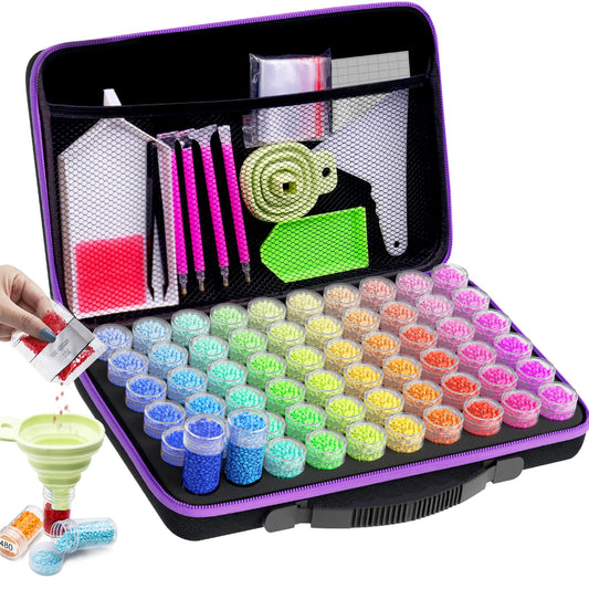 ARTDOT Diamond Painting Storage Boxes, 60 Slots Bead Storage with 5D Diamond Art Accessories and Tools Kit