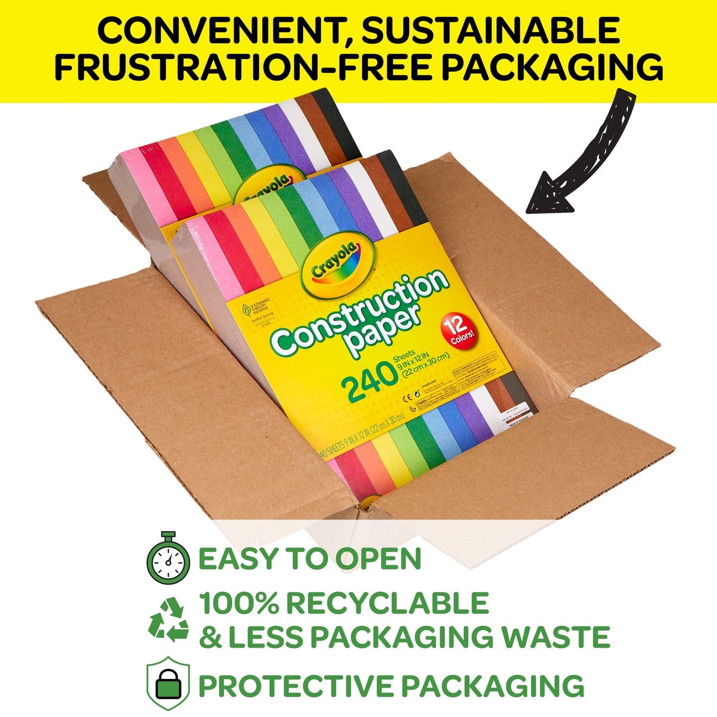 Crayola Construction Paper - 480ct (2pck), Bulk School Supplies For Kids, Classroom Supplies, Art Paper for Arts & Crafts